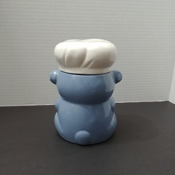 Vintage Blue Bear Canister w/Bakers Hat Lid - Picture 2 of 8